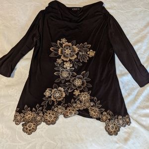 Brown & tan floral long sleeve